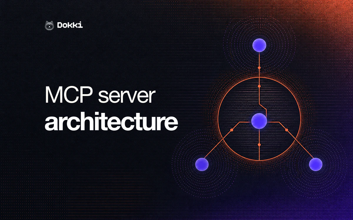 MCP architecture topology with coral routes and violet nodes