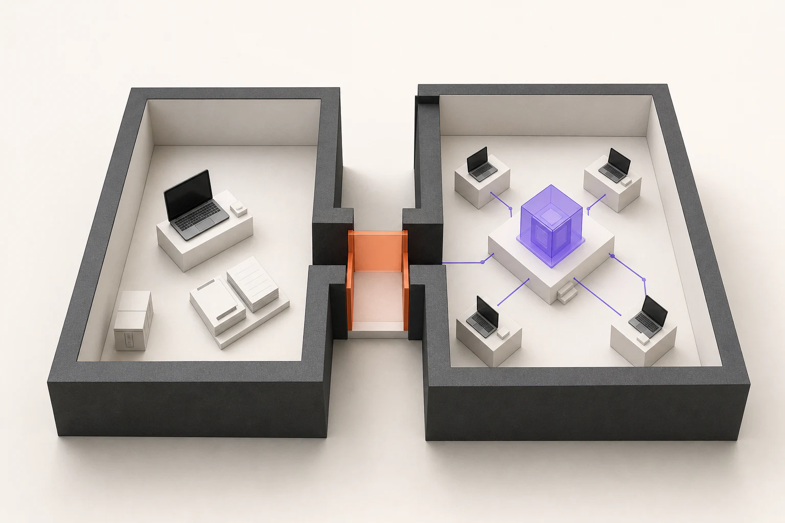 Local and remote MCP authority boundaries shown as two controlled rooms